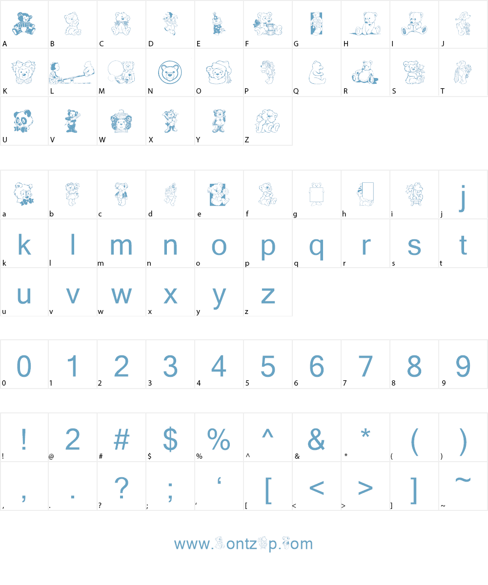 Teddybers Too Font Character